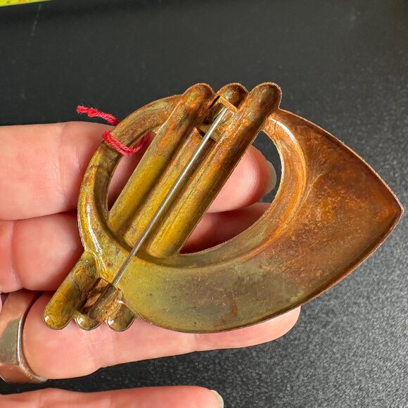 Vintage Brooch Pin from France possibly Copper - Picture 2 of 4